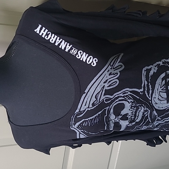 Sons of anarchy skull distressed arm dress tunic size large - Picture 2 of 6
